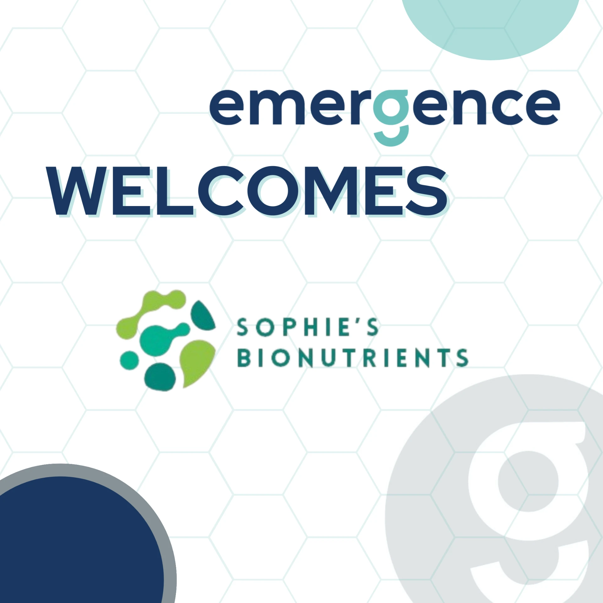 Emergence welcomes Sophie's Bionutrients