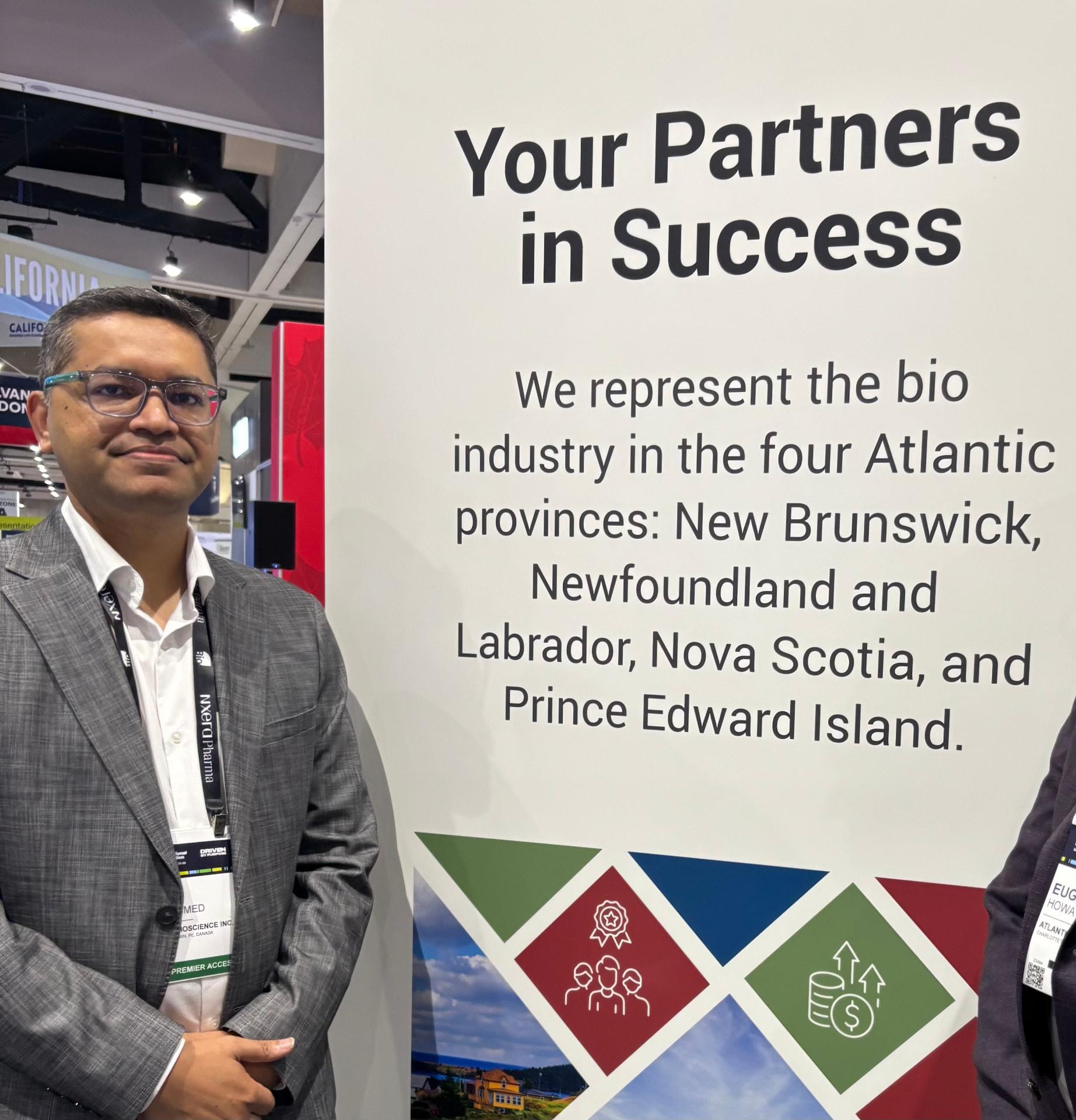 Mohammed Moin of Somru BioScience at the Atlantic Canada booth, BIO 2026
